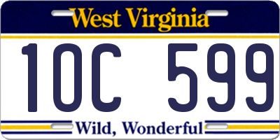 WV license plate 1OC599
