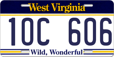 WV license plate 1OC606