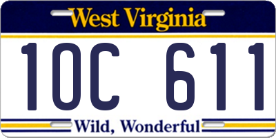 WV license plate 1OC611