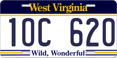 WV license plate 1OC620