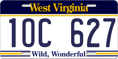 WV license plate 1OC627