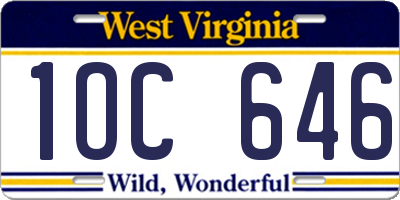 WV license plate 1OC646