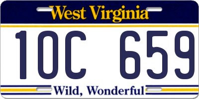 WV license plate 1OC659