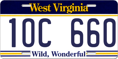 WV license plate 1OC660