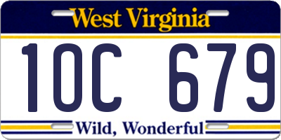 WV license plate 1OC679