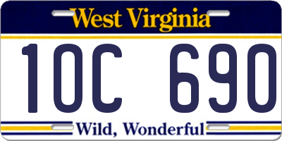 WV license plate 1OC690
