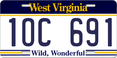 WV license plate 1OC691