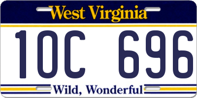 WV license plate 1OC696