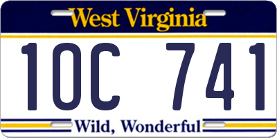 WV license plate 1OC741