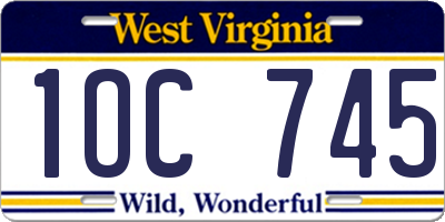 WV license plate 1OC745