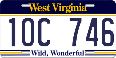 WV license plate 1OC746