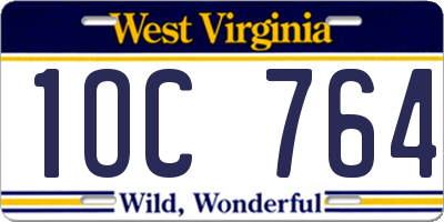 WV license plate 1OC764