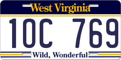 WV license plate 1OC769