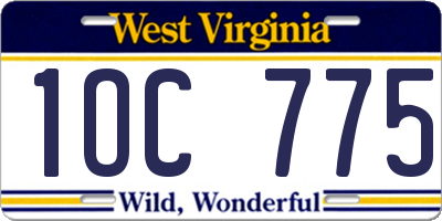 WV license plate 1OC775