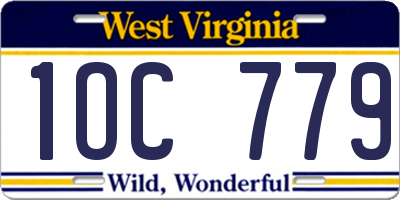 WV license plate 1OC779