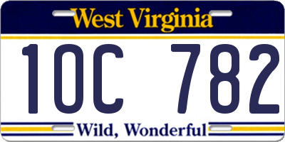 WV license plate 1OC782