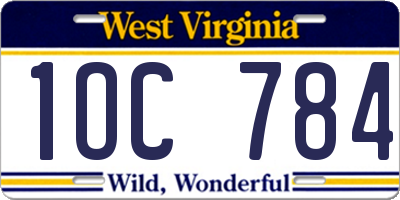 WV license plate 1OC784