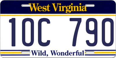 WV license plate 1OC790