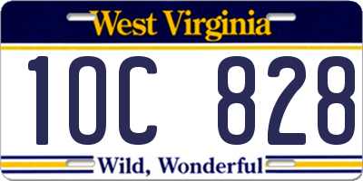 WV license plate 1OC828