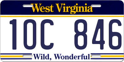 WV license plate 1OC846