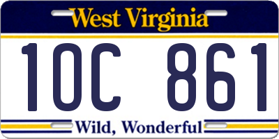 WV license plate 1OC861