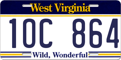 WV license plate 1OC864
