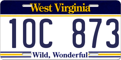 WV license plate 1OC873
