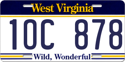 WV license plate 1OC878