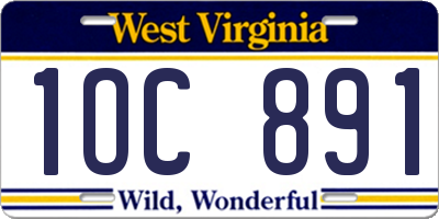 WV license plate 1OC891