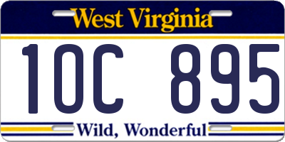 WV license plate 1OC895