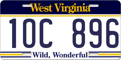WV license plate 1OC896