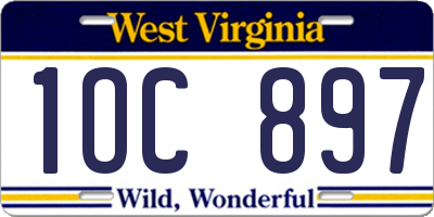 WV license plate 1OC897