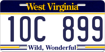WV license plate 1OC899