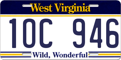 WV license plate 1OC946