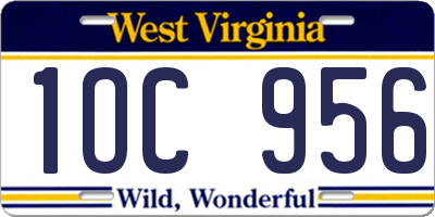 WV license plate 1OC956