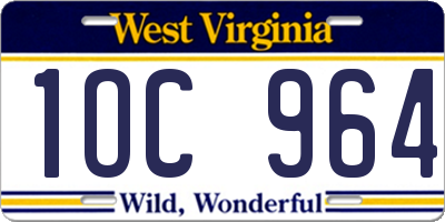 WV license plate 1OC964