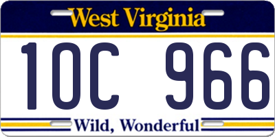 WV license plate 1OC966