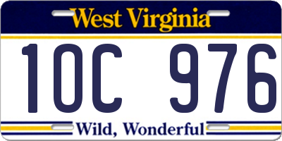 WV license plate 1OC976