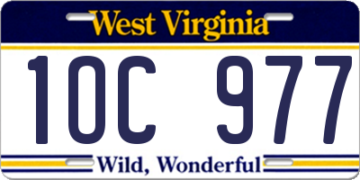 WV license plate 1OC977