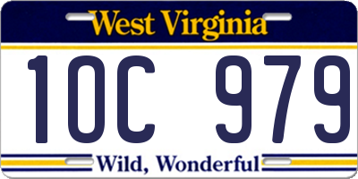 WV license plate 1OC979