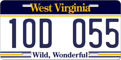 WV license plate 1OD055