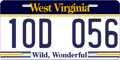 WV license plate 1OD056