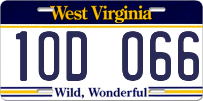 WV license plate 1OD066