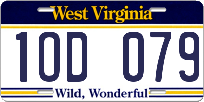 WV license plate 1OD079