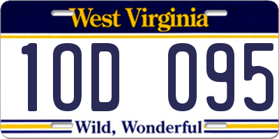 WV license plate 1OD095