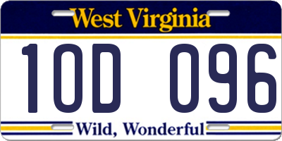WV license plate 1OD096
