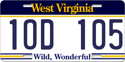WV license plate 1OD105