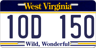 WV license plate 1OD150