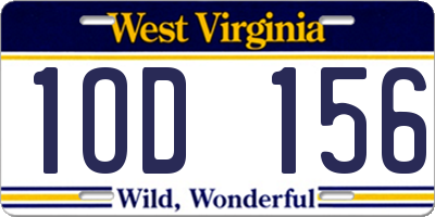 WV license plate 1OD156