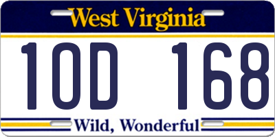 WV license plate 1OD168